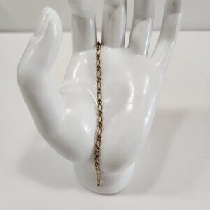 Vintage Danecraft Gold Over Sterling Silver Figaro Bracelet 7 Inch
